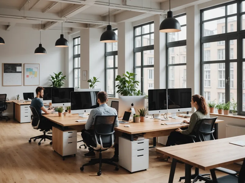 Open hot desk area in a Dubai Internet City coworking space
